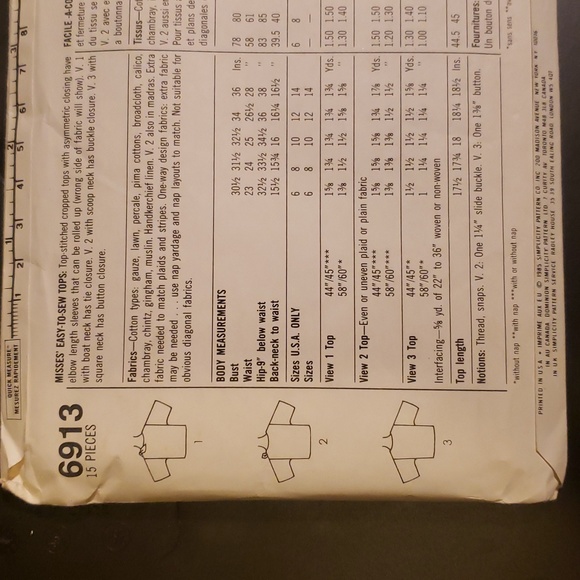 #Simplicity #1980s #Blouse #Sewing #Pattern - Picture 5 of 5